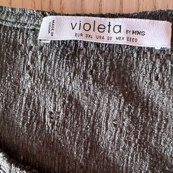 Violeta by Mango - Flared Short Dress Dark Green babydoll in 3XL - Picture 6 of 10